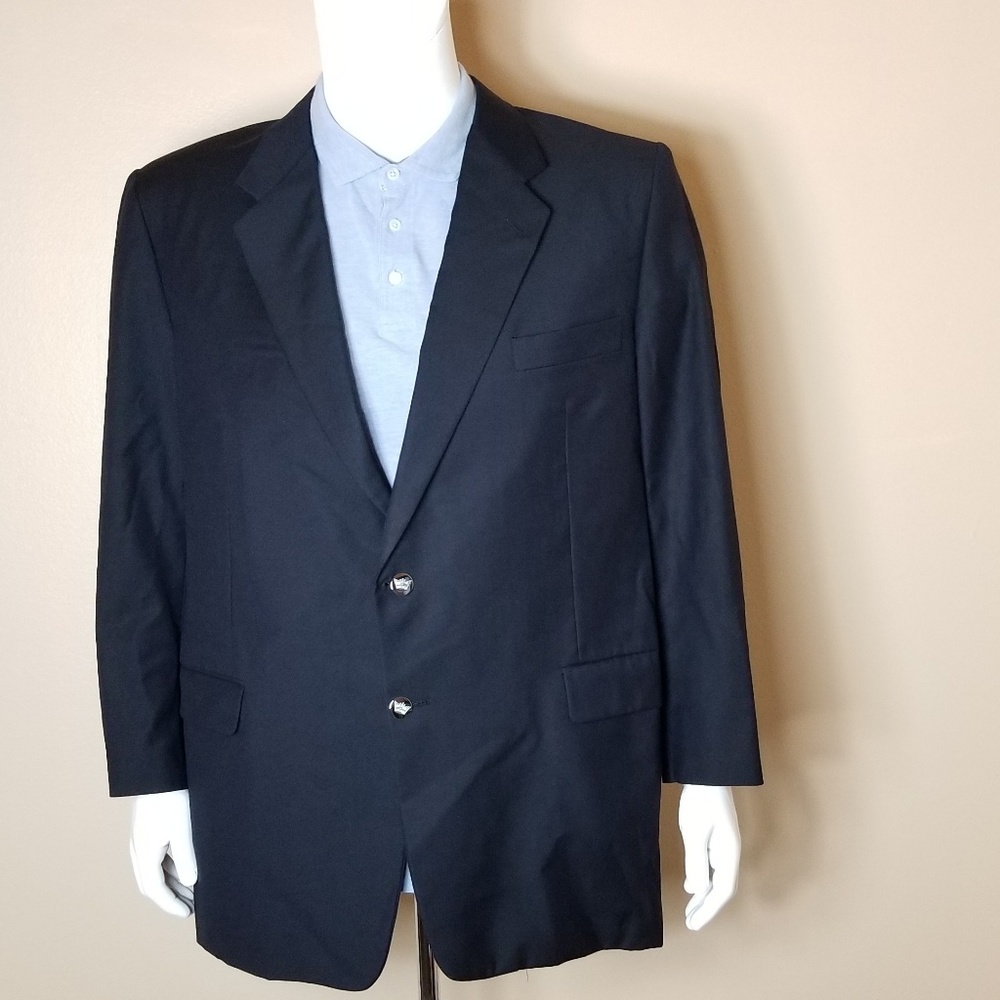 Hickey Freeman Navy Blue Sport Coat